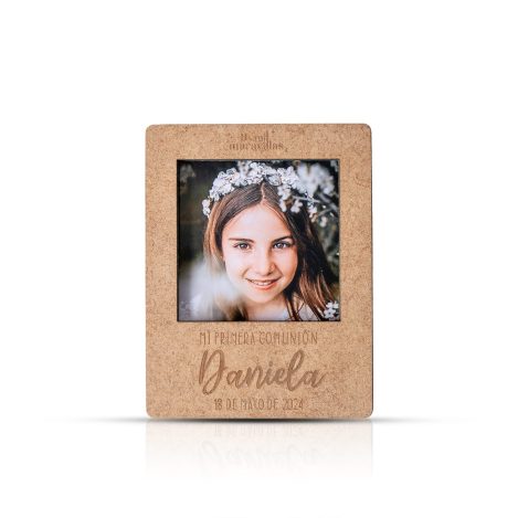 Imán de Fotos de Madera DM personalizado con foto de una niña